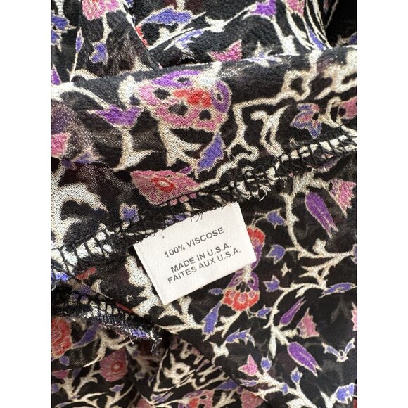 Misa Los Angeles Adora Mini Dress Black Floral Long Sleeve Ruffle Size Medium - Picture 10 of 10